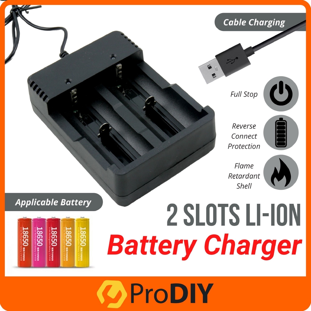 Universal Li-Ion 2 Slots Battery Charger 21700 20700 26650 18650 18490 ...