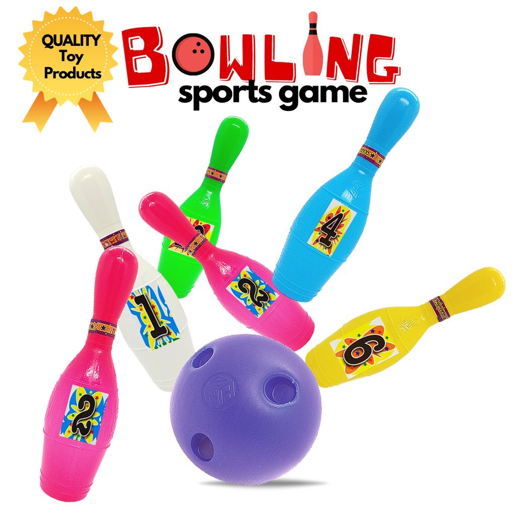 MyToy Kids Indoor Bowling Sport Game Play Set 10 Pins & 2 Balls/3