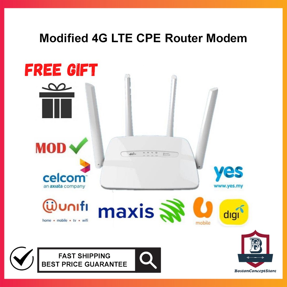 BOSTON Modified 4G LTE CPE Router Modem Unlocked Unlimited Hotspot Wifi