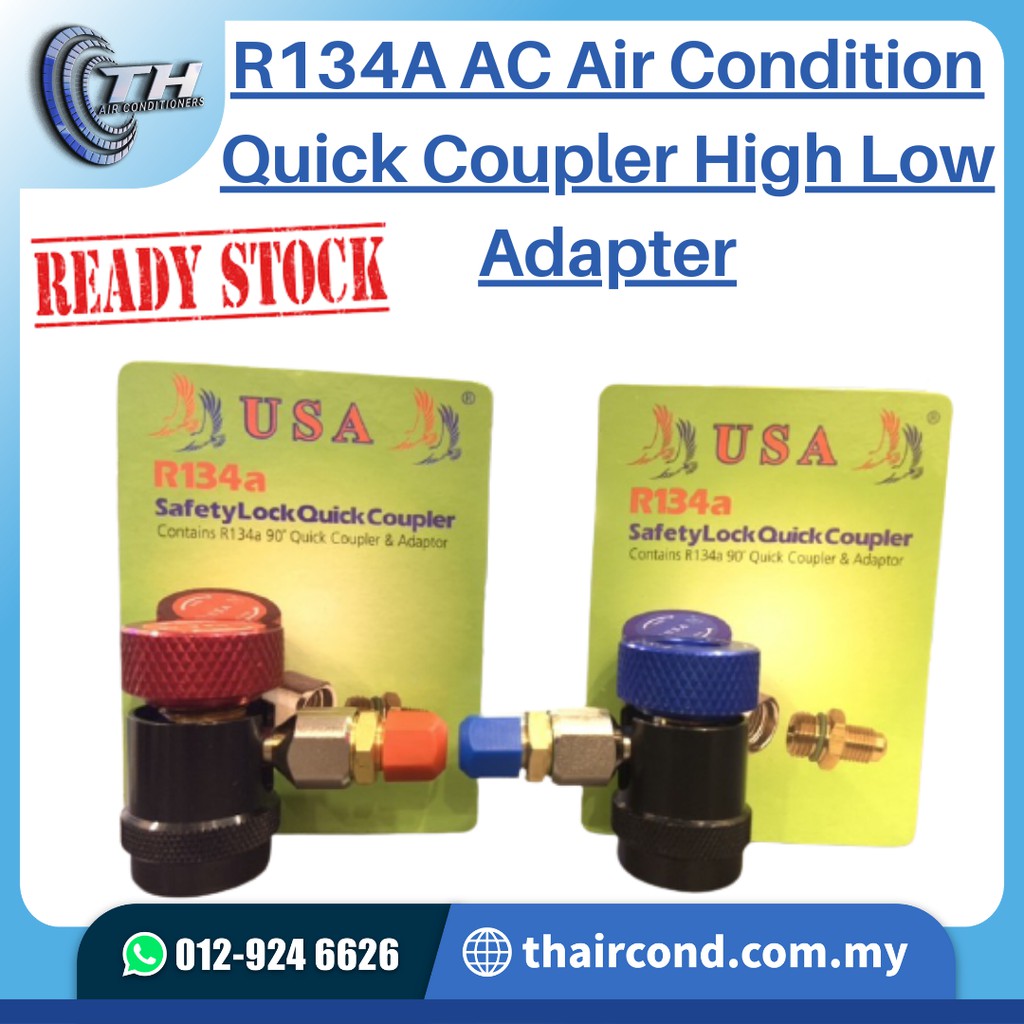 R134A AC Air Condition Quick Coupler High Low Adapter | Shopee Malaysia