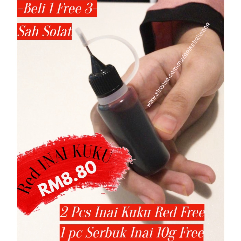Inai Kuku Halal Sah Solat Beli 1 Free 2 botol Inai Kuku plus Free 1 ...