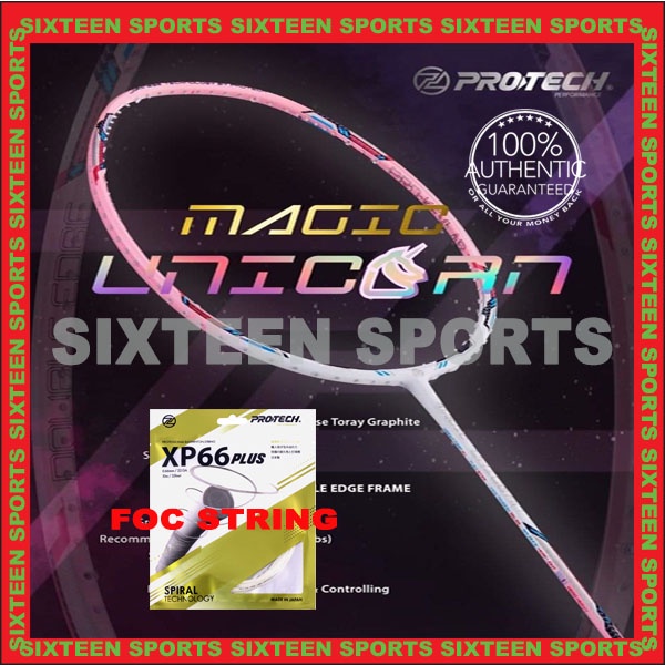 Protech Magic Unicorn Badminton Frame ( C/W Protech XP66 Plus String ...