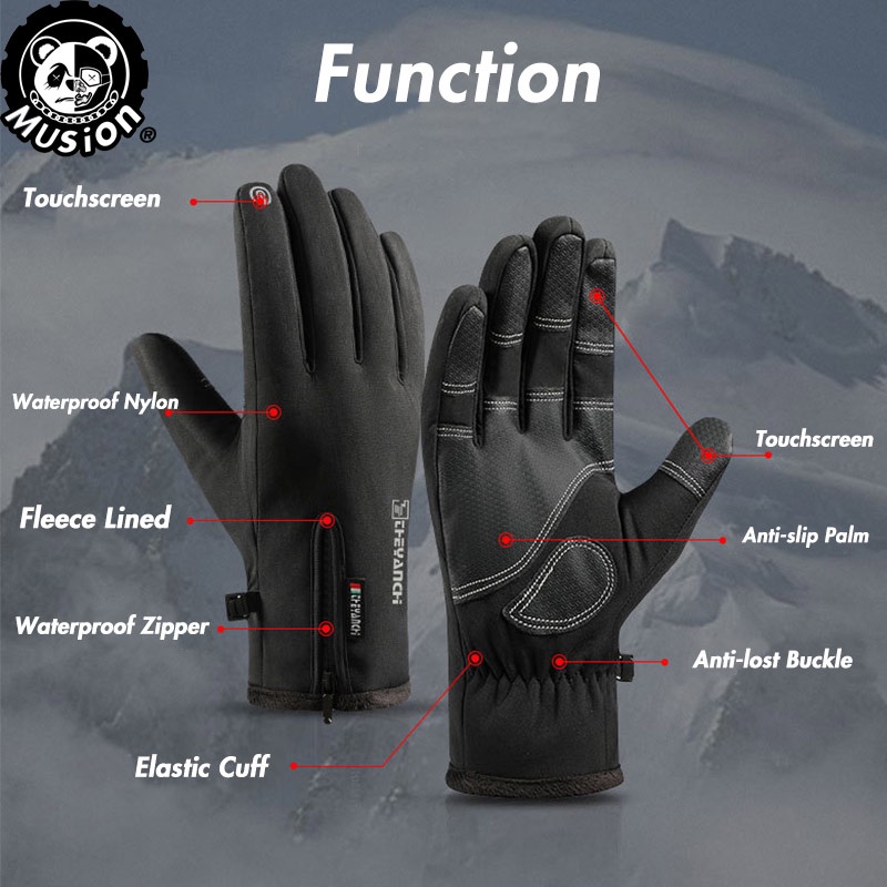 Musion Waterproof Riding Glove Men Women Windproof Moto Glove Touch ...