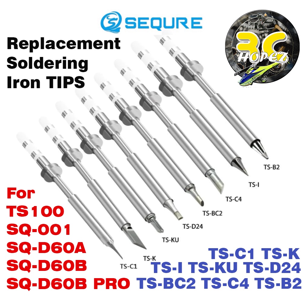 SEQURE Soldering Tip Replacement For SI012 & SQ-D60 (TS-C1) – Ceramic Core, Fast Heating
