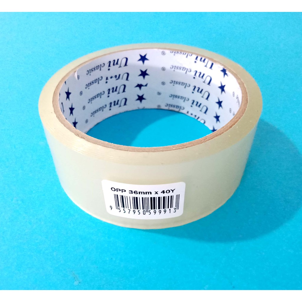 [Uni Classic] Opp Transparent Tape 24mm / 36mm / 48mm x 40y Tape Kotak ...