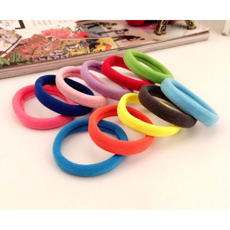 Ready Stock Simple Colorful Black Hair Band Hairties Rubber Band Getah ...
