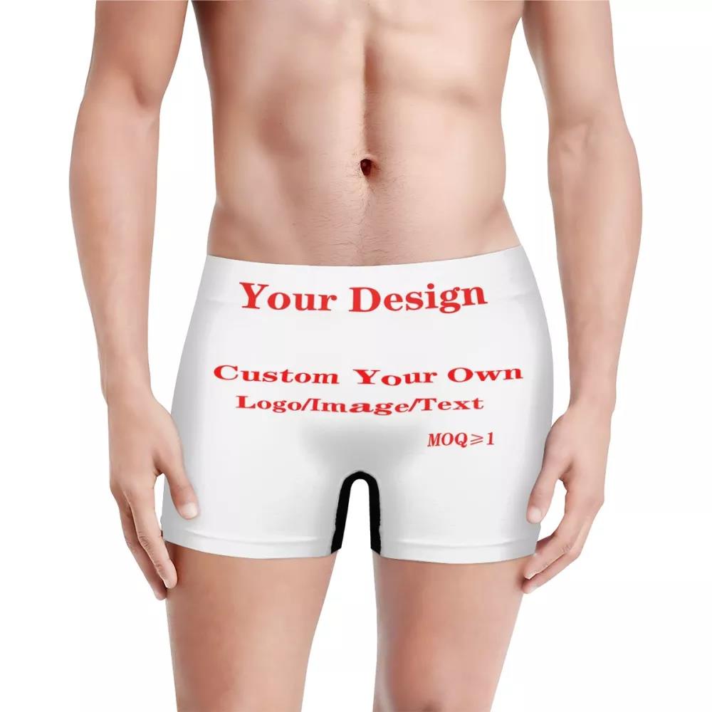 Custom Name Men's Elephant Pouch Boxer Briefs White Personalized Funny  Underwear Shorts for Men