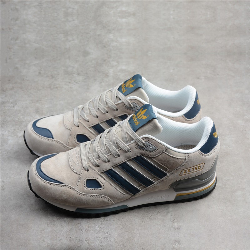 KASUT SNEAKERS ADIDAS ZX750 HITAM DAN BIRU SAIZ 45 READY STOCK