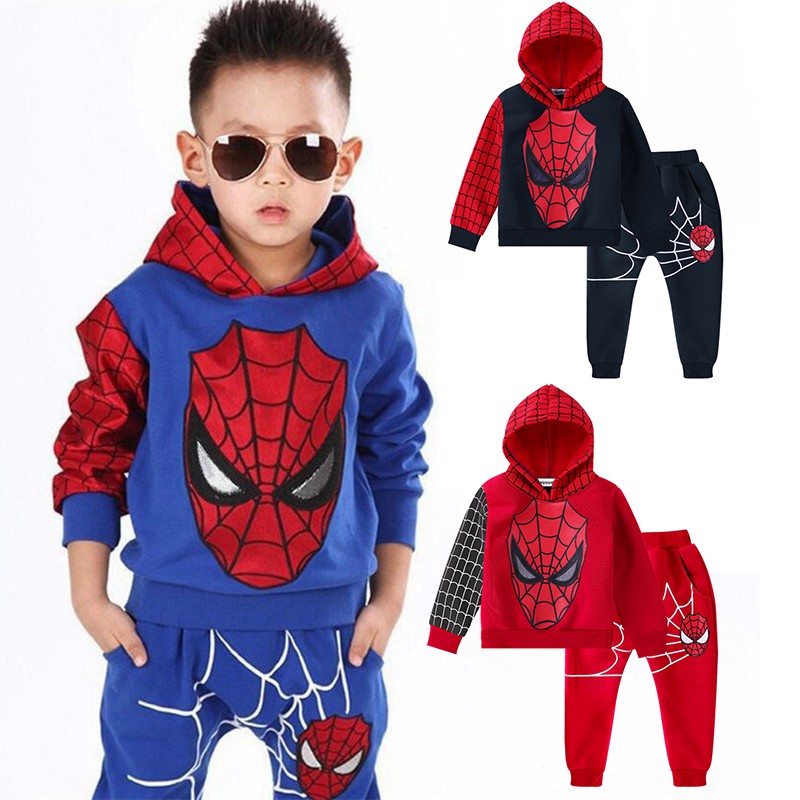 Spiderman Boys Clothing Sets Sport Clothes Suit For Boys Spring Spider