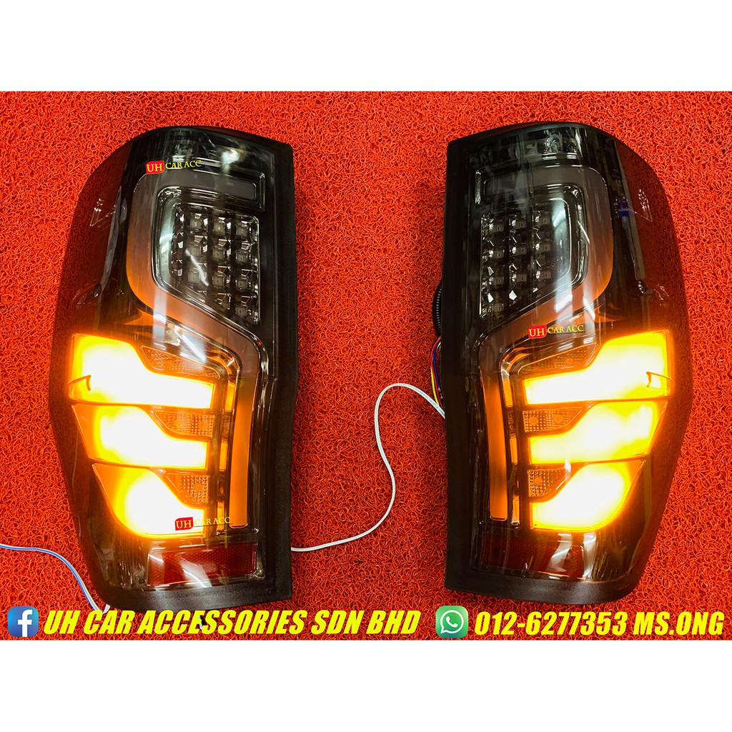 Ford ranger 2012-2020 t6 t7 t8 led taillamp tail lamp light with sequentail  and running signal smoke READY STOCK !!! Shopee Malaysia