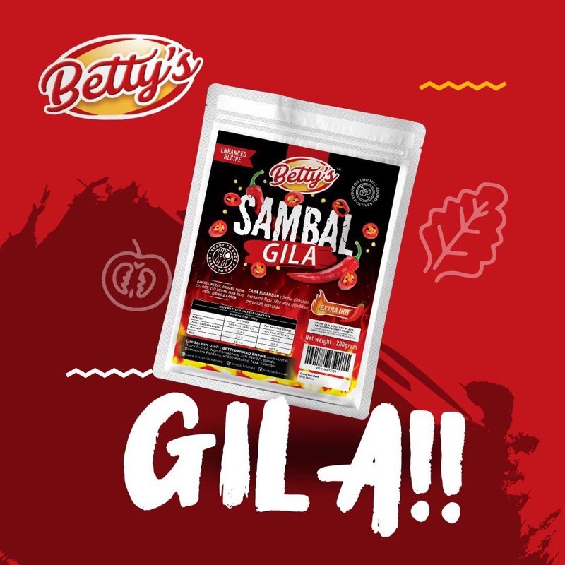 HQ SAMBAL BETTY’S KITCHEN SAMBAL GILA | MALAS | SEWEL | SAMBAL NYETT ...