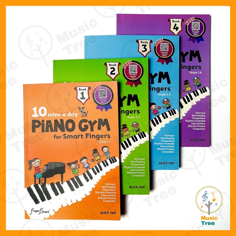 10 mins a day Piano Gym for Smart Fingers(Book 1-4) ALICE YAP | Shopee ...
