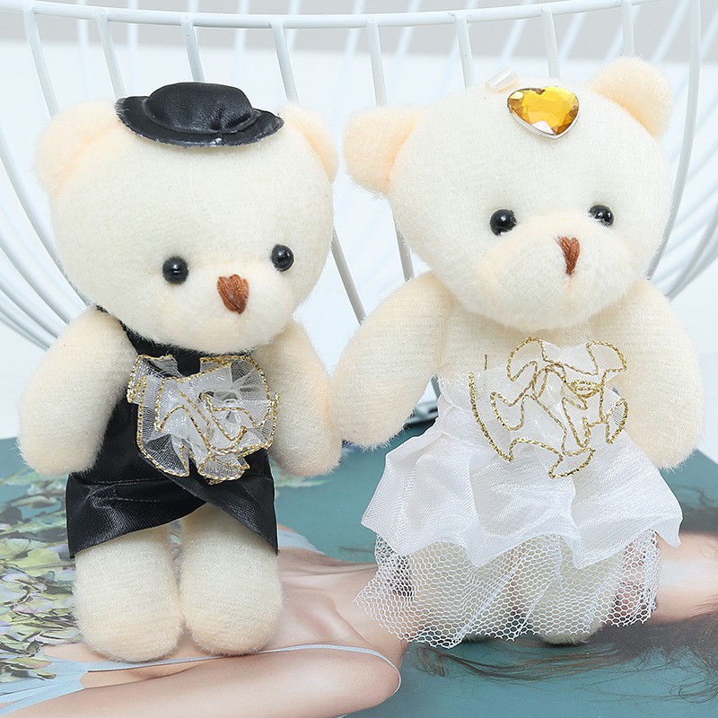 Wedding couple teddy bear birthday gift a pair of suits Shopee