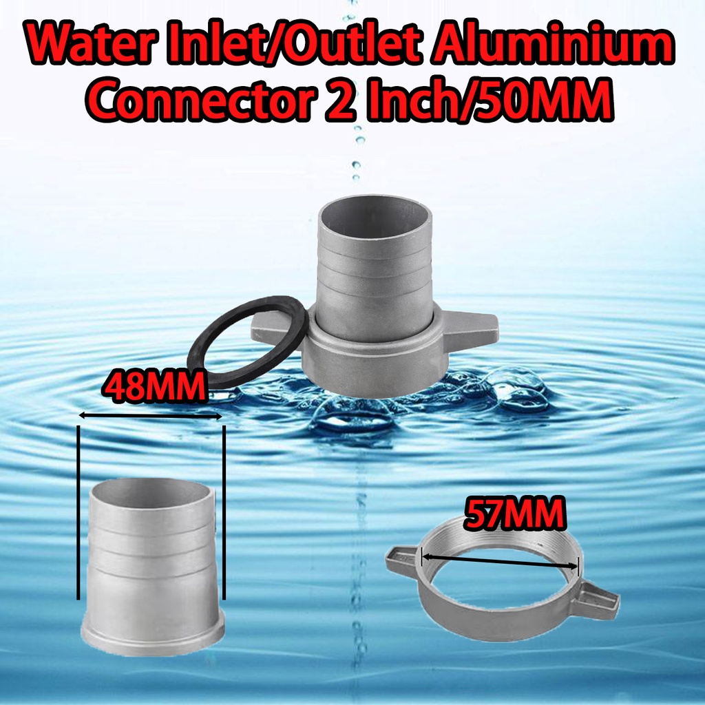 Water Pump Inlet Outlet Connector Aluminium Penyambung Mesin Air Engine ...