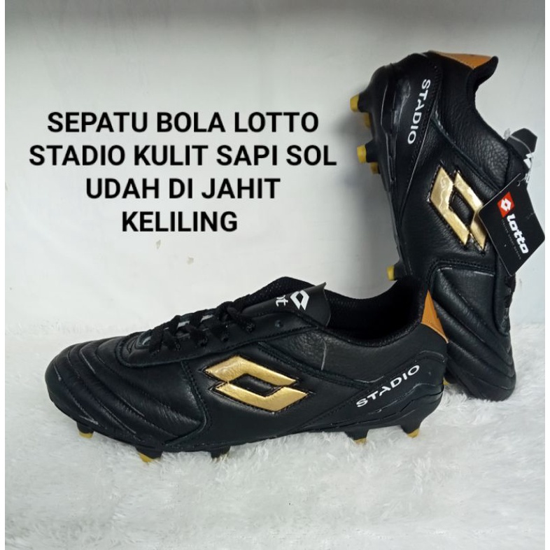 LOTTO STADIO leather football boots have stitched soles