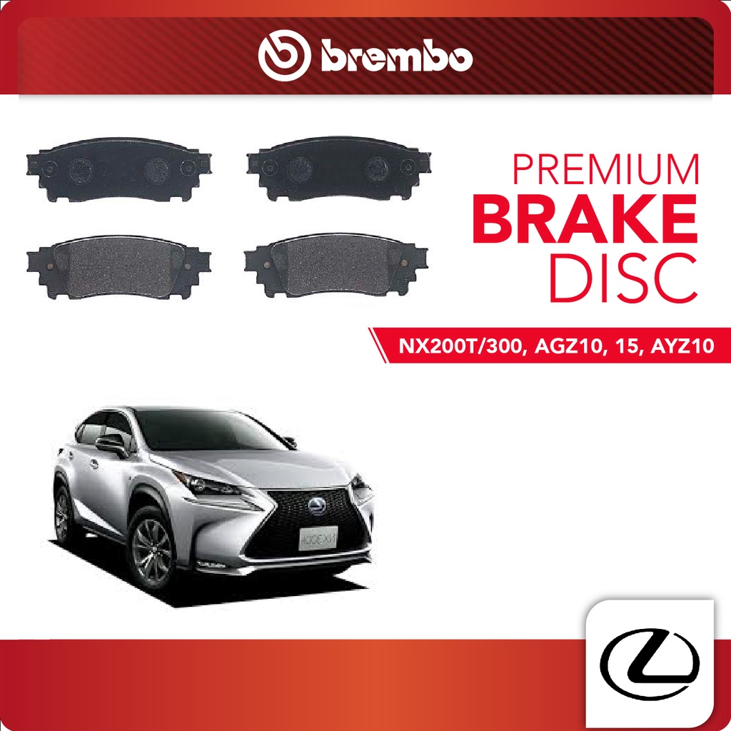 BREMBO Rear Pads (1 set) Compatible with Lexus NX200T/300 AGZ10, 15