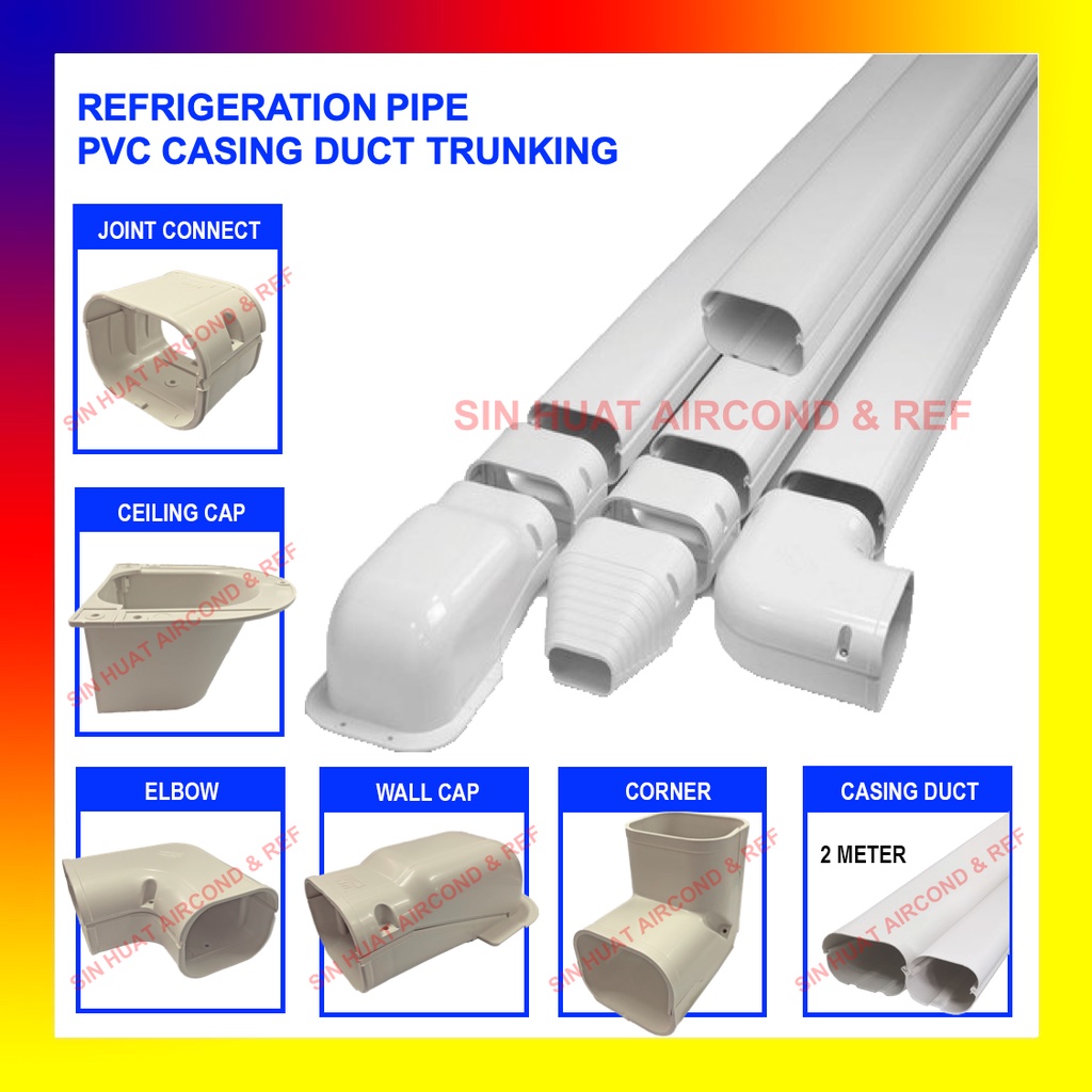REFRIGERATION PIPE PVC CASING DUCT TRUNKING JOINT CONNECT CEILING CAP