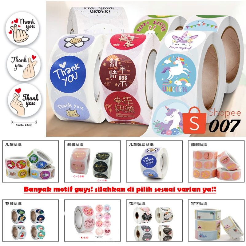 Many Variants Of Thank You Label Stickers | Thank You Sticker | Shopee ...