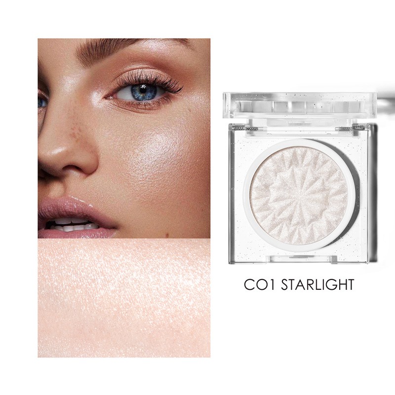 Highlighter Makeup Palette Glitter for Face Body Cheek Diamond Shimmer  Highlighter Smooth Glitter Sparkles with Highlight Brush Nose Eye Contour  Palettes Glow Illuminator makeup highlighter (01 Diamond White)