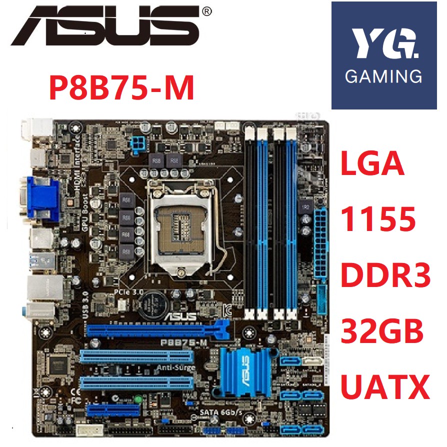 ASUS P8B75-M P8B75M/CSM Motherboard Socket SATA III 4 x DDR3 32GB USB3.0  P8B75-M/CSM Mainboard Used | Shopee Malaysia