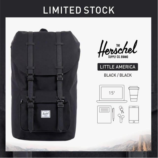 Herschel little best sale america black tan