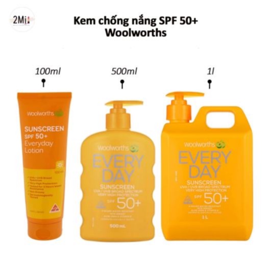 Woolworths Australia Sunscreen, 1 Liter Sunscreen, 50SPF + + Sunscreen