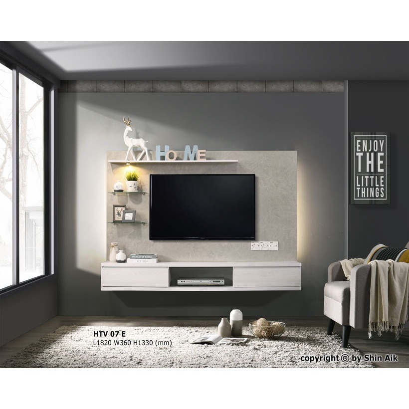 Latest Design 6ft Wall Tv Cabinet With Led Light Shopee Malaysia