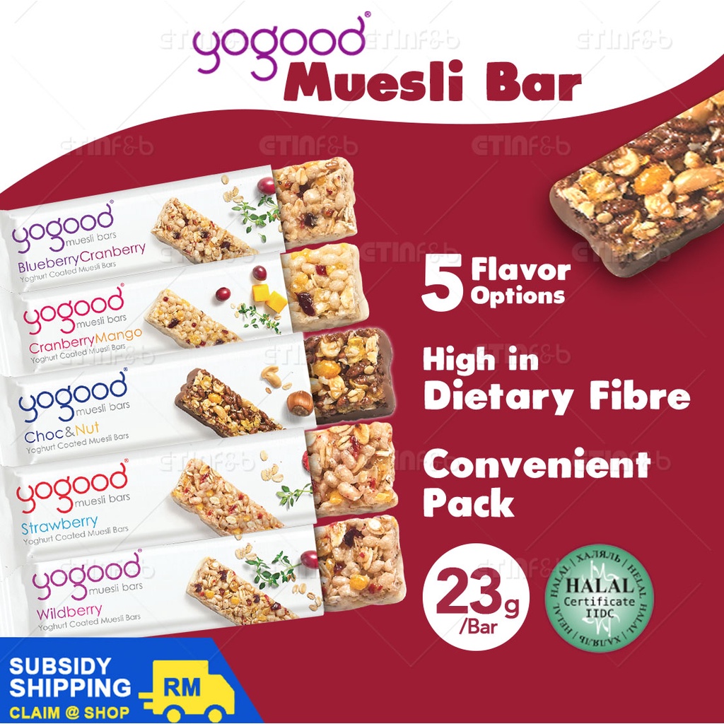 YOGOOD Muesli Bar 138g HALAL Cereal Bar Yogurt Coated Makanan Ringan