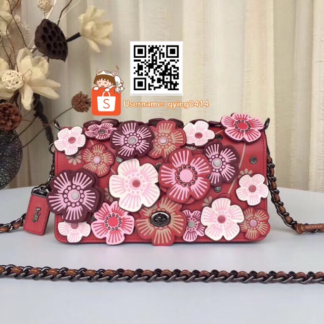 Coach tea hot sale rose bag