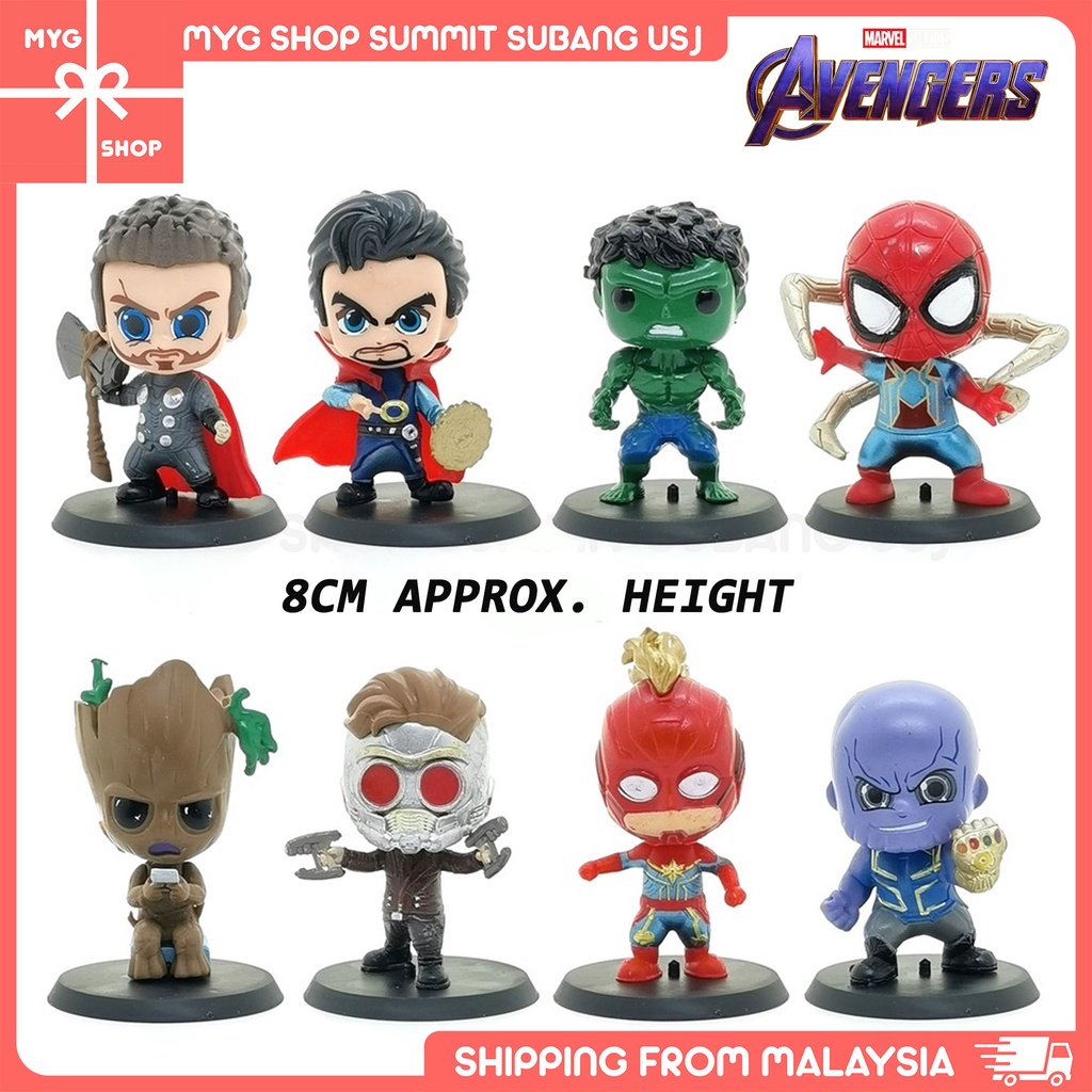 OEM] Marvel Avengers 8cm Chibi Collectibles Action Figure Cake
