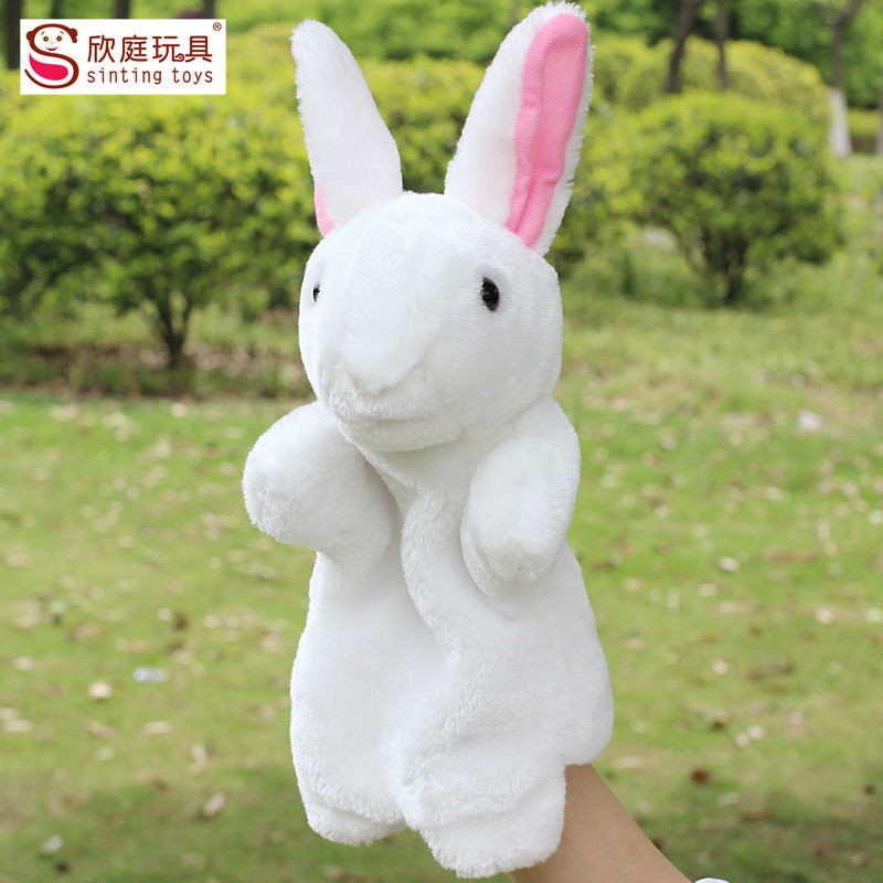 Cute animal hand puppet rabbit performance glove doll baby comfort doll ...