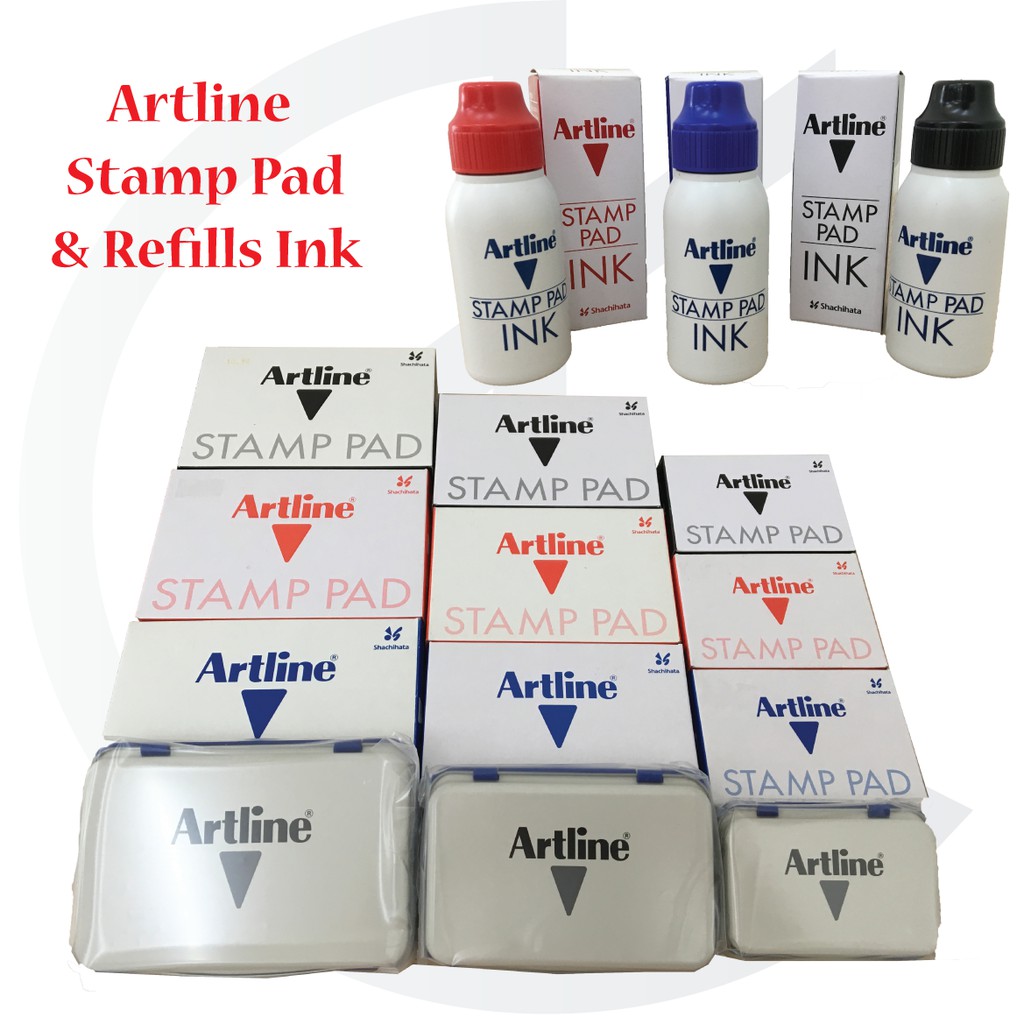 Artline Stamp Pad / Refills Ink / Refill Ink ( Black / Blue / Red ...