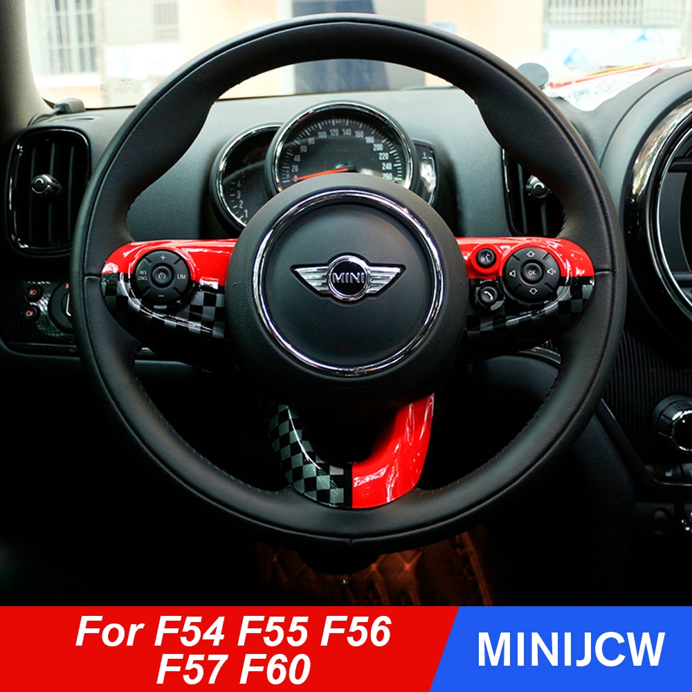 Car Styling Steering Wheel Case Sticker Cover for Mini Cooper One S JCW F54  Clubman F55 F56 F60 Countryman Car accessories