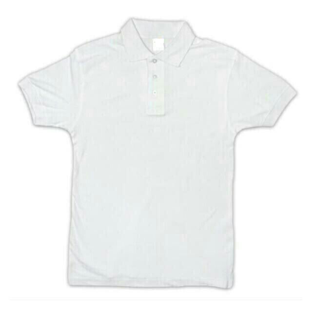 Kid’s White Plain Polo Shirt Children School Sport Day Collar Baju ...