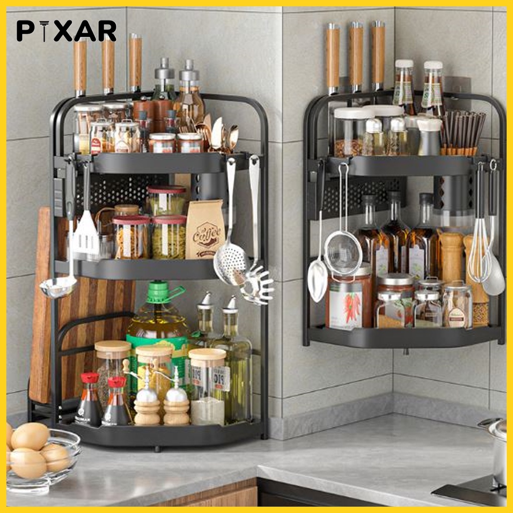 Pixar Premium Anti-Rust Powder Coated Stainless Steel Kitchen Spice ...