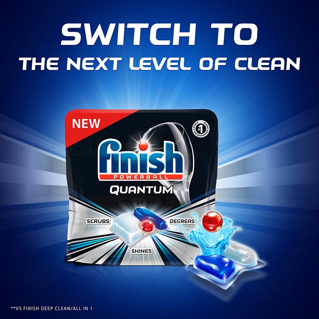 Finish Quantum Dishwasher Detergent Powerball Ultimate Clean