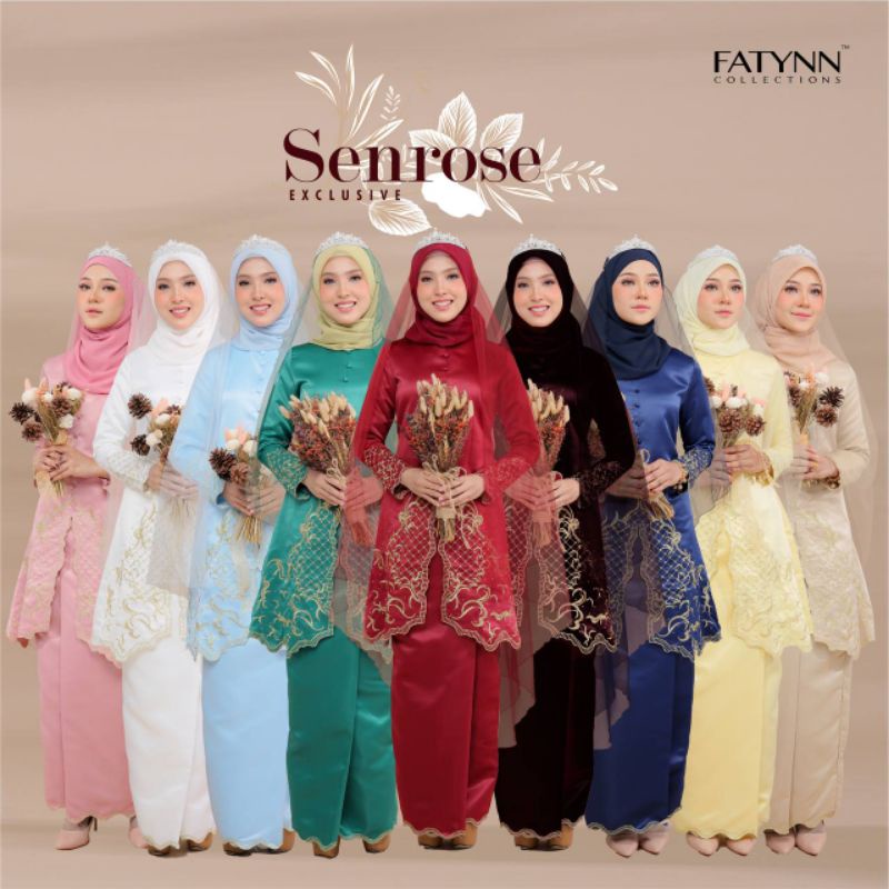 Senrose Exclusive Kebarung Modern Baju Nikah Bertunang Duchess Satin