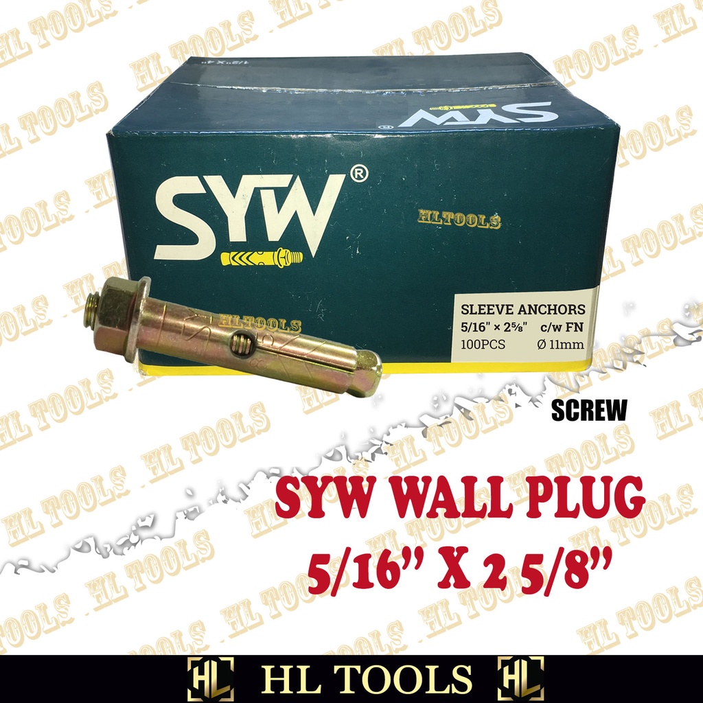 SYW SLEEVE ANCHOR / WALL PLUG 5/16