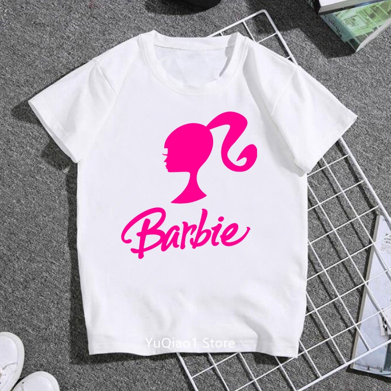 Letter Barbie T Shirt Cute Kids Girl T-shirt Summer Fashion Short ...