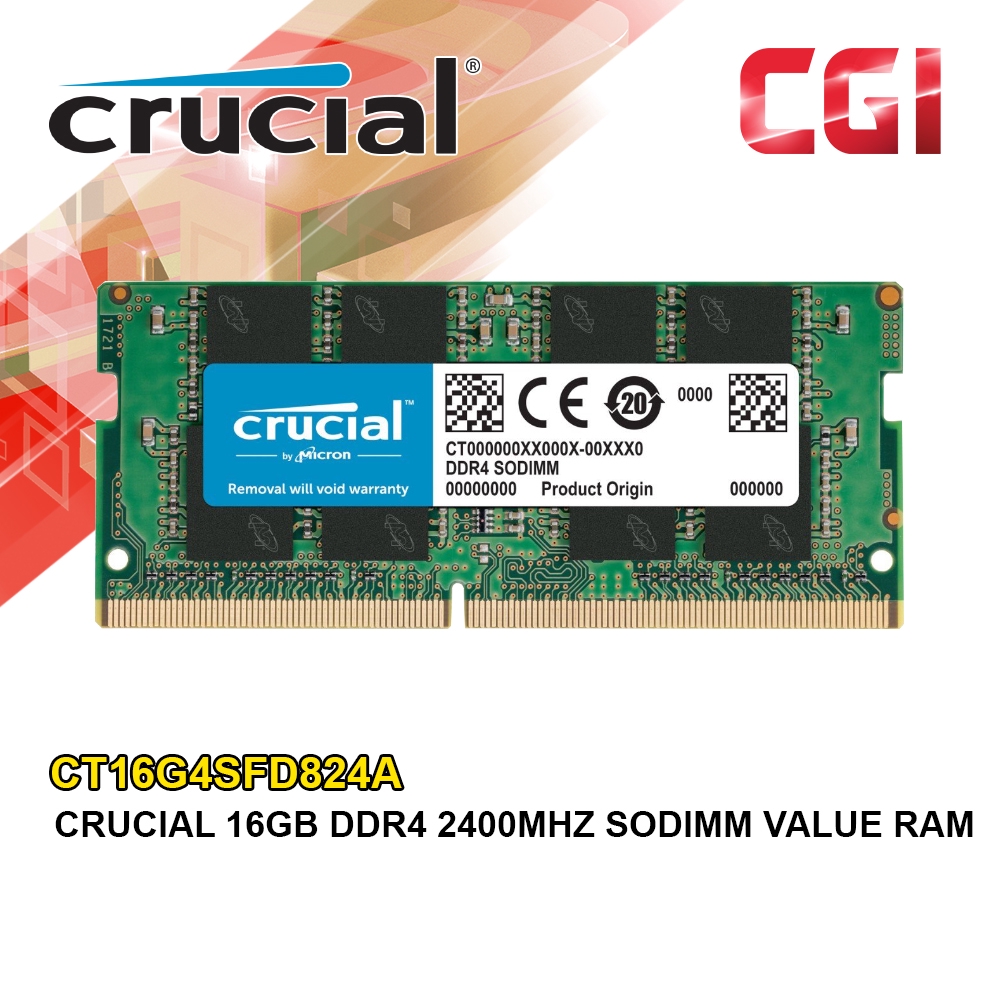Crucial 16GB DDR4 2400 MHz SO-DIMM Memory Module