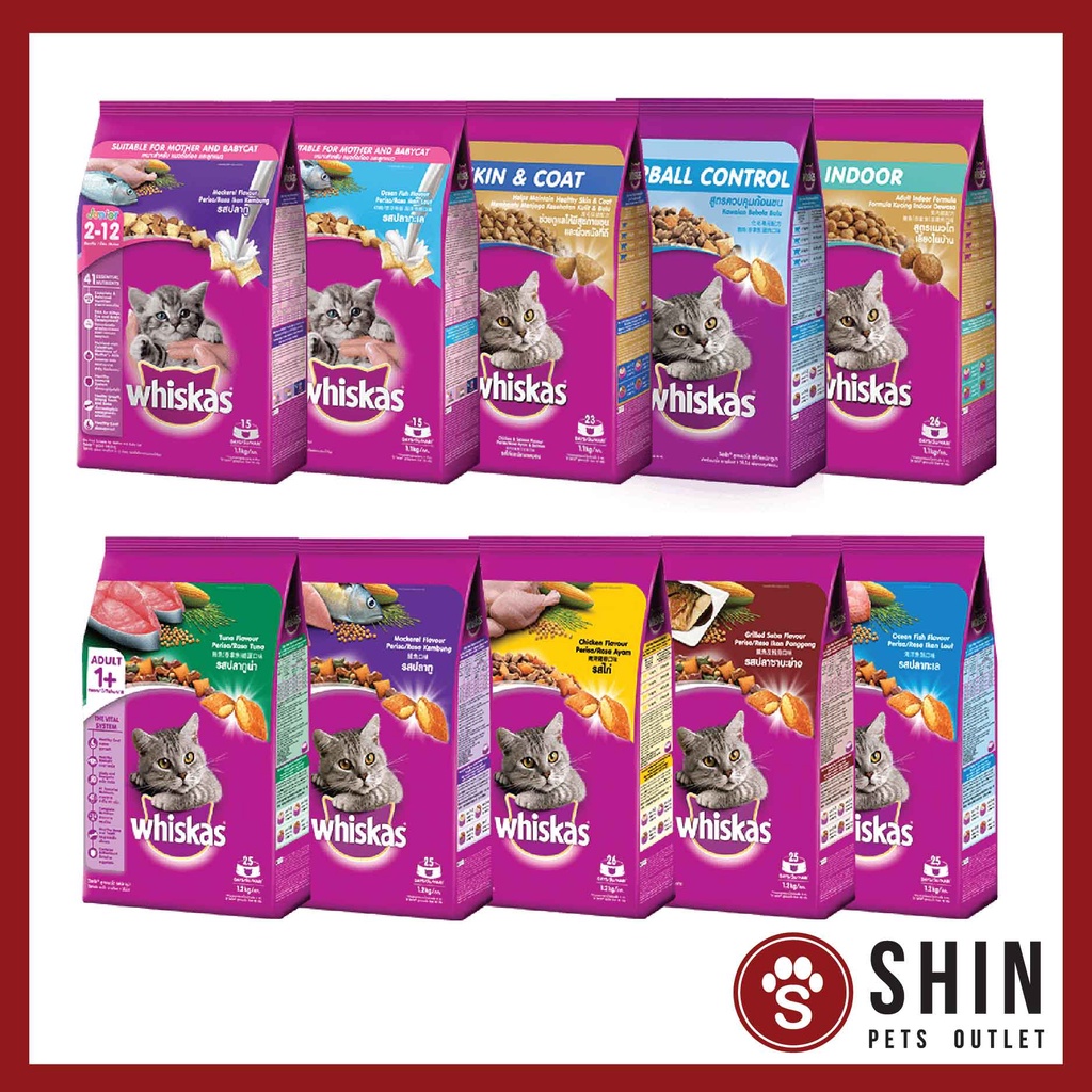 Whiskas Dry Food Junior / Adult (Cat Food) 1.1KG/1.2KG Shopee Malaysia