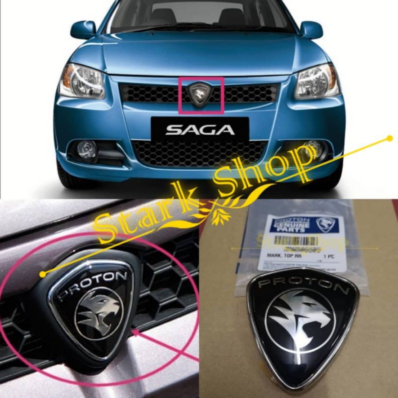 ORIGINAL PROTON SAGA BLM ,BLM FLX FRONT GRILLE LOGO EMBLEM. EXORA, BOLD ...