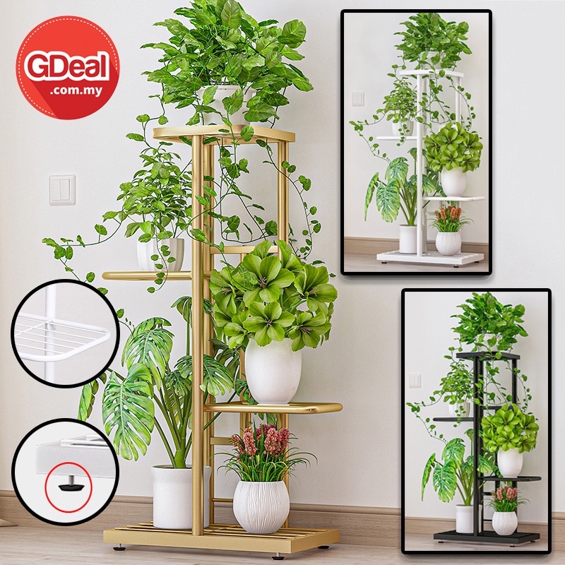 GDeal Flower Shelf Indoor Balcony Rack Wrought Iron Living Room Simple ...