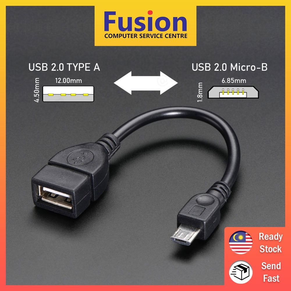 OTG USB Cable Micro USB Male to USB Female OTG USB Cable Connection  Converter *support OTG Printer* print | Shopee Malaysia