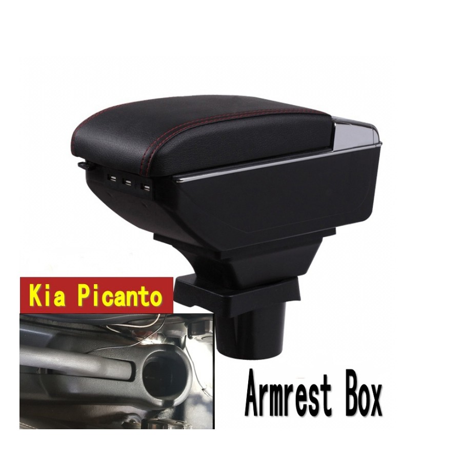 For kia picanto Storage box armrest box with cup holder ashtray USB