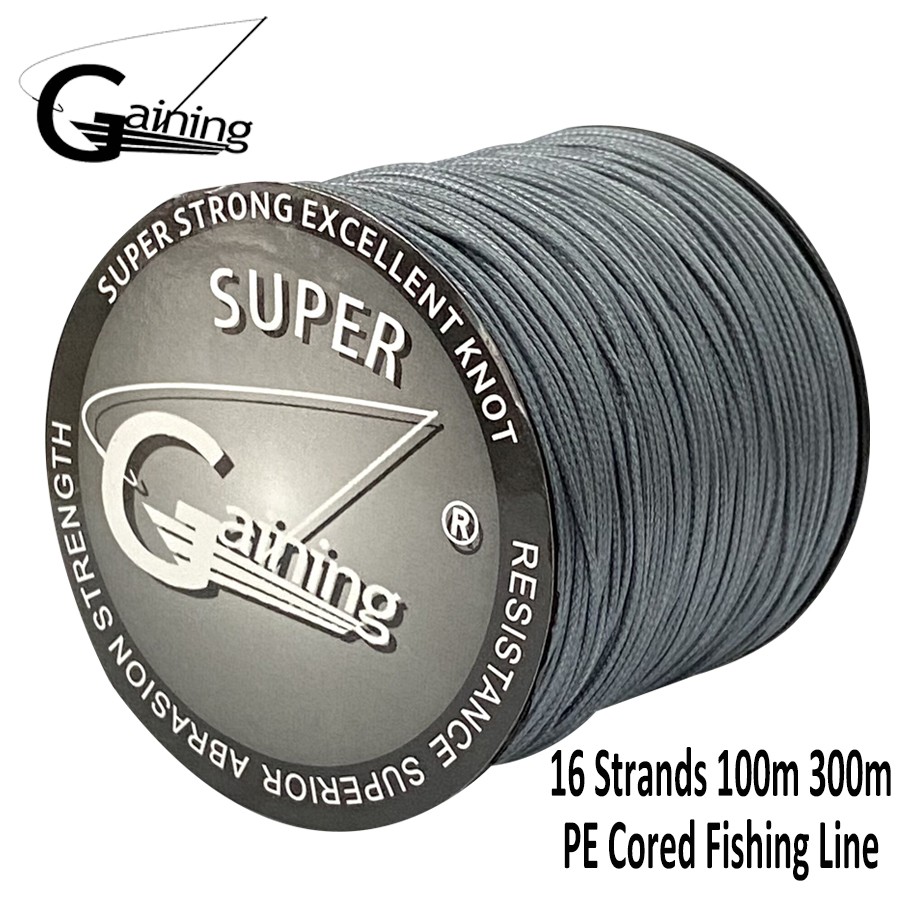 16 Strands Cored Fishing Braided Line White Grey Color