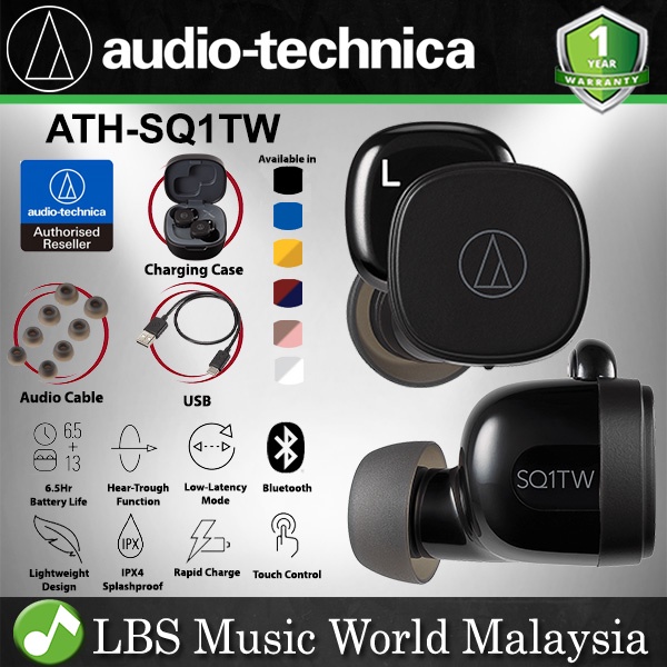 Audio Technica ATHSQ1TW Truly Wireless Dynamic Earbuds In Ear Earphone