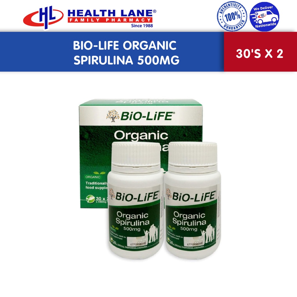 BioLife Organic Spirulina (500mg x 30s x 2) Shopee Malaysia