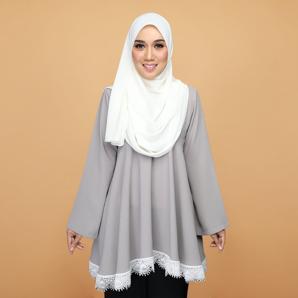 Lynette Long Sleeve Blouse in Cream and Blue main image 0