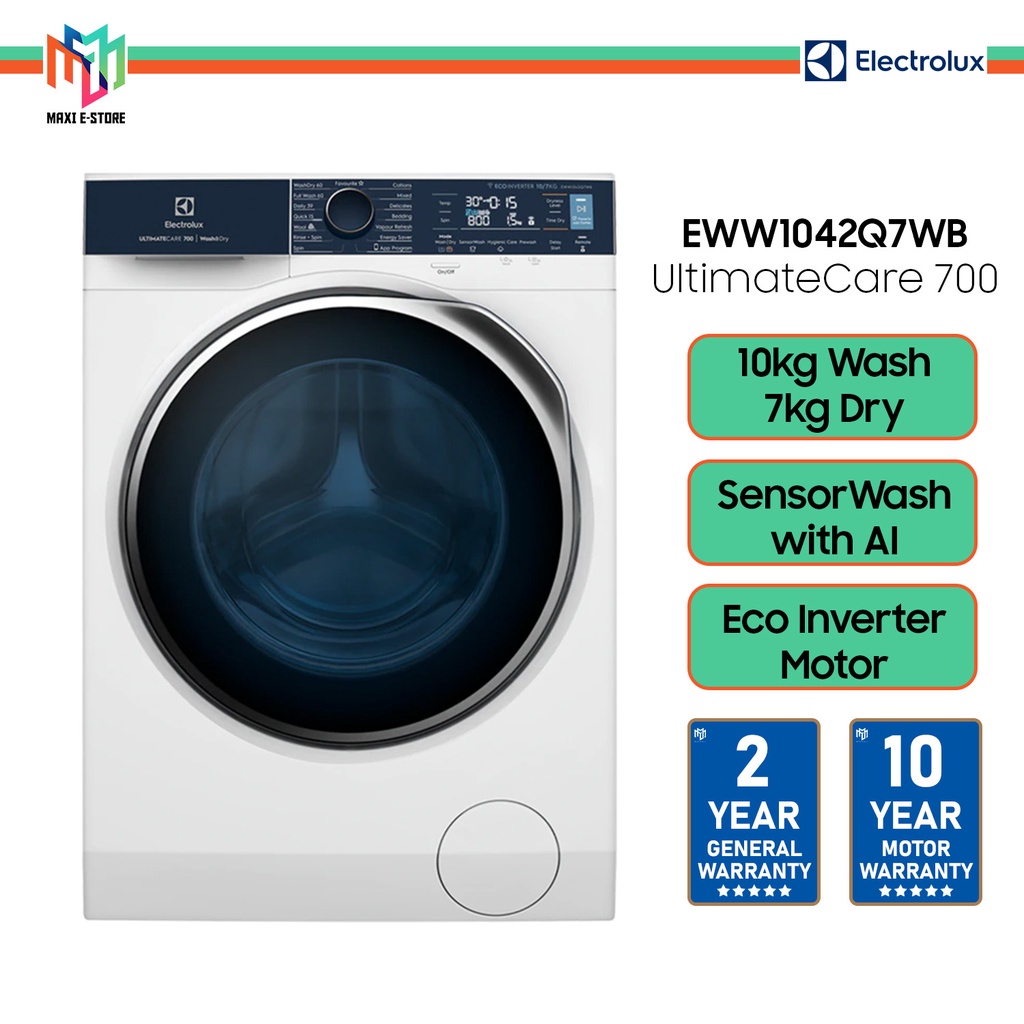 Electrolux EWW1042Q7WB Ultimate Care 700 Front Load Washing Machine ...